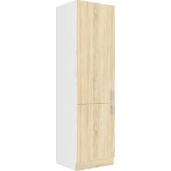Kuchyňská linka ESTRELLA, vysoká skříňka 60 DK-210 2F, korpus: bílá, dvířka: dub sonoma + vyzvednutí ZDARMA