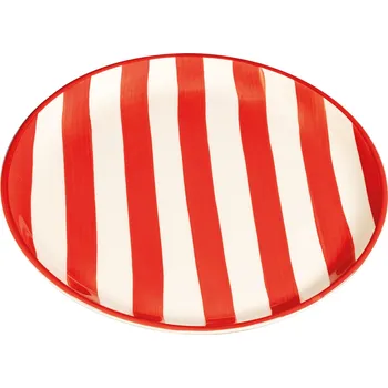 Talíř Zafferano, Jídelní talíř Lido Righe s pruhy 28 cm červený - Formadore
