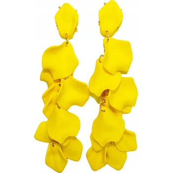 Náušnice Nádherné zlaté náušnice žluté dlouhé lístky