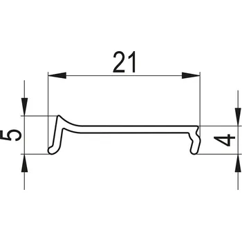 Ronal Bathrooms (Sanswiss) Plastová krycí lišta Ronal svislého profilu na zeď - černá, ks
