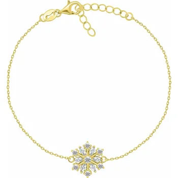 Módní doplněk Brilio Silver Okouzlující pozlacený náramek se zirkony Vločka BRC254Y + 2 měsíce na vrácení zboží