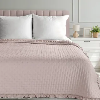 Přehoz na lůžko Přehoz na postel LIBI 3 pudrově růžový