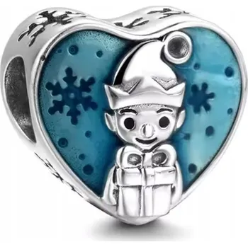 Přívěsek Vánoční přívěsek elfí srdce, stříbro stříbro S925