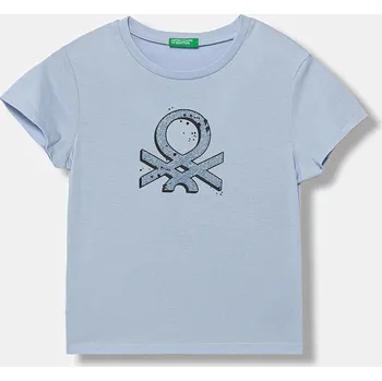 Chlapecké oblečení Dětské bavlněné tričko United Colors of Benetton 3I1XC10Q1.G.seasonal modrá 05X, vel. 120