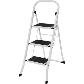 Žebřík Ocelový žebřík Breen 3 příčky bílý