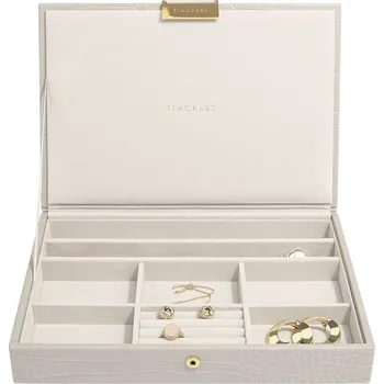 Šperkovnice Stackers, Krabička na šperky Stackers Croc s víkem classic putty - Formadore