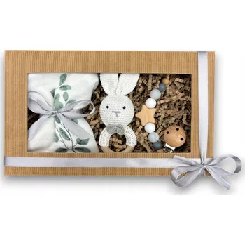 VÝBAVIČKA PRO NOVOROZENCE PLENKA KLIP NA DUDLÍK KOUSÁTKO CHRASTÍTKO + BOX