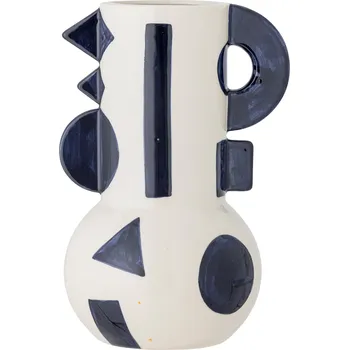 Váza Bloomingville, Váza Graphica 24 cm bílo-modrá - Formadore