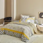 Bavlněné povlečení Marlow, šedá/žlutá, 140 x 200 cm 497176