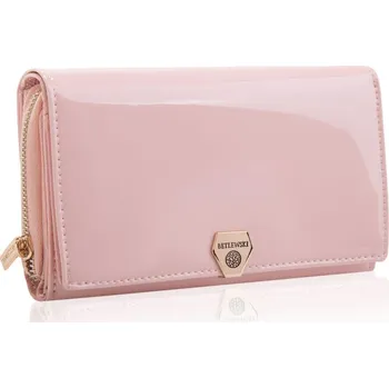 Peněženka Betlewski dámská peněženka z pravé kůže růžová