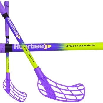 Florbalová hůl FLOORBEE Albatross Starter Florbalová hůl fialová / žlutá, Oboustranná, 50cm (=60cm)