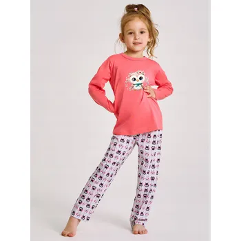 Dívčí pyžamo s dlouhým rukávem Emma korálová Taro, vel.