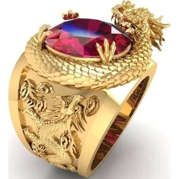 Prsten Pánský prstýnek s drakem D2586 8