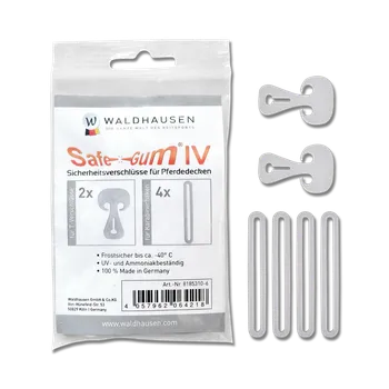 Deka pro koně Bezpečnostní gumy k dekám – sada 6 ks, Barva: stříbřitě šedá, Velikost: 6 kusů