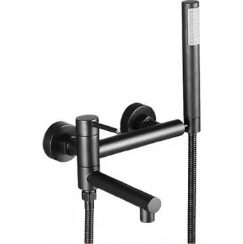 Vodovodní baterie Vanová a Sprchová Baterie s Otočnou Nástěnnou Hubicí Černá Matná