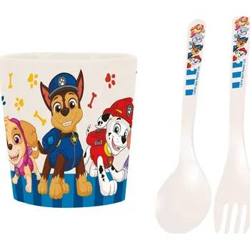 Koziol, Dětský hrníček Easy Eater Tlapková patrola s příbory 3 díly - Formadore