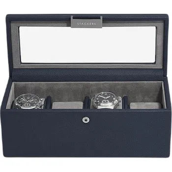 Šperkovnice Stackers, Kazeta na hodinky Stackers Pebble 4 přihrádky tmavomodrá - Formadore