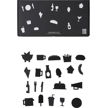 Magnetická kreslící tabulka Design Letters, Ikony na nástěnku Design Letters Food černé 21 ks - Formadore