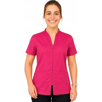 Dámská kosmetická bunda/halena na zip, růžová, velikost L