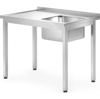 Dílenský stůl Dřezový stůl - přišroubovaný, hloubka 700 mm, HENDI, Profi Line, 1000x700x(H)850mm | 812884