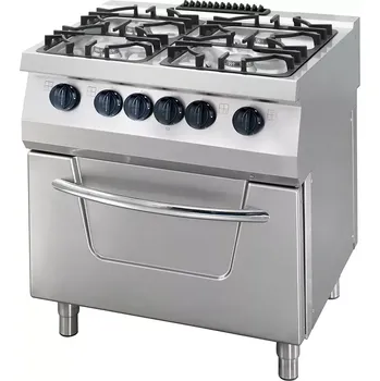 Kuchyňský gril Maxima Sporák pro vysoké zatížení - 4 hořáky - elektrický - s troubou - 36 kW - hloubka 70 cm | 09396015