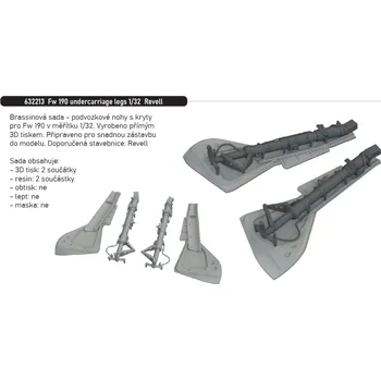 Plastikový model Eduard 1/32 Fw 190 undercarriage legs PRINT (REVELL)