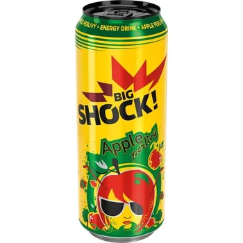 Energetický nápoj Big Shock! Energetický nápoj Apple 500ml plech (Kartonové balení : 24 ks)