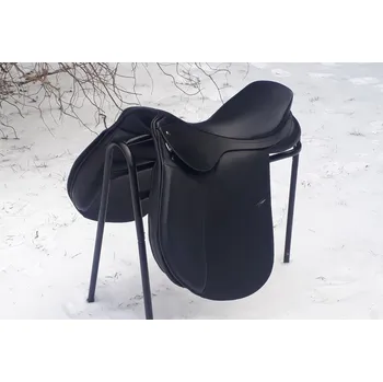 Jezdecké sedlo Kožené skokové sedlo REVO I 17,5" Barva: černá, Velikost: 17,5, Komora: 4