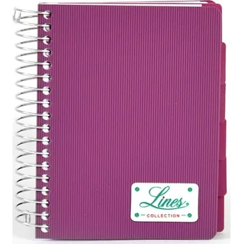 Sešit Kroužkový sešit Lines A6, 150l, vínový