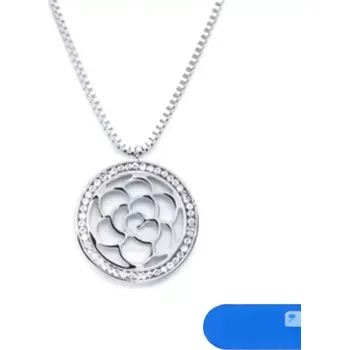 Náhrdelník Přívěsek na krk ocel květ (Ocelový náhrdelník kVĚT)