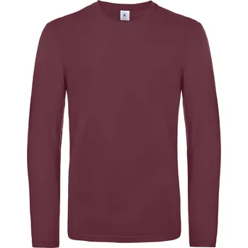 Pánské tričko B&amp;C Pánské tričko s dlouhým rukávem TU07T Burgundy XL