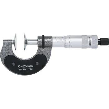 Mechanický mikrometr s talířkovými doteky INSIZE PLUS 3676 Rozsah: 0-25 mm, Typ: S integrovanou řehtačkou