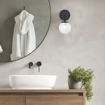 Brilliant 99906/76 Nástěnné svítidlo GITSE černé, vypínač, IP44