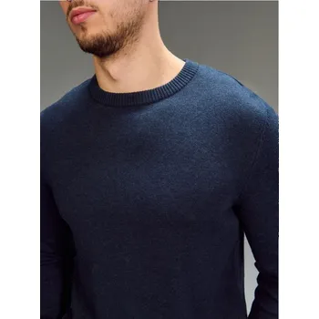 Pánský svetr Sinsay - Bavlněný svetr basic - námořnická modrá - 248HR-59M - 248HR-59M-3XL