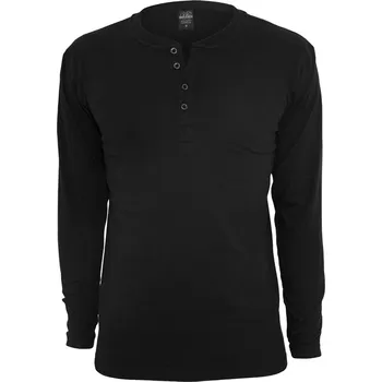 Basic Henley L/S Tee - black XL