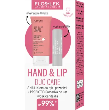 Péče o ruce Floslek Hand&Lip Duo Snail sada: krém na ruce a nehty, 50 ml + rtěnka, 4 g
