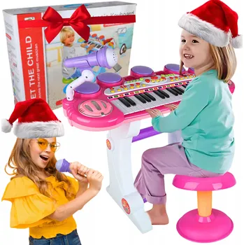 Hudební nástroj pro děti PIANINKO PRO DĚTI EDUKAČNÍ VARHANY MP3 KEYBOARD USB ŽIDLE MIKROFON