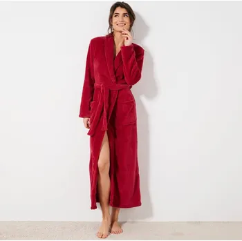 Šála Fleecový župan se šálovým límcem třešňová 46/48