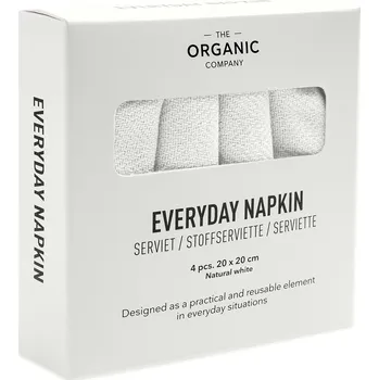 Papírový ubrousek The Organic Company, Ubrousky Everyday 20 x 20 cm bílé 4 ks - Formadore