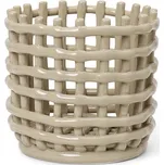 Ferm Living, Úložný koš Ferm Living keramický 14,5 cm v barvě kašmíru - Formadore