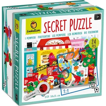 Puzzle Ludattica Puzzle 24 dílků LUDATTICA SECRET PUZZLE – puzzle s TAJEMSTVÍM – HASIČI