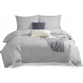 Povlečení POVLEČENÍ BAVLNA SATÉN 140X200 + POVLEČENÍ NA POLŠTÁŘ 70X80 JEDNOBAREVNÉ SVĚTLE ŠEDÉ