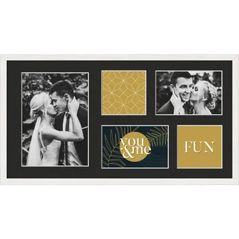 Digitální fotorámeček Styler, Rámeček na 5 fotografie Kyoto s černou paspartou 27 x 51 cm bílý - Formadore