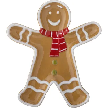 Talíř Bloomingville, Talíř na svačinu Ginnie, perníkový panáček, 18 cm - Formadore