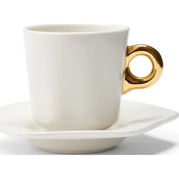 Essenza, Šálek na espresso Sculpture s podšálkem 90 ml bílý - Formadore