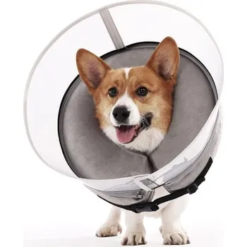 Pomůcka pro výcvik zvířete Nafukovací kuželový obojek PEUZ pro psy – Nastavitelná ochrana proti protečení pro psy, obvod 40-48