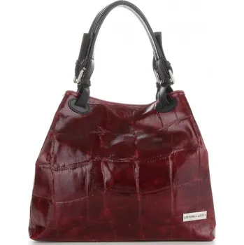 Kabelka Kožené kabelka shopper bag Vittoria Gotti bordová V692754