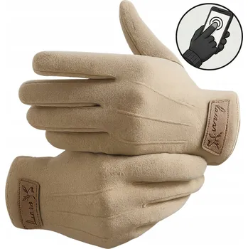 Rukavice ELEGANTNÍ PÁNSKÉ VELUROVÉ ZIMNÍ RUKAVICE PRO DOTYKOVÉ OBRAZOVKY SMARTPHONŮ