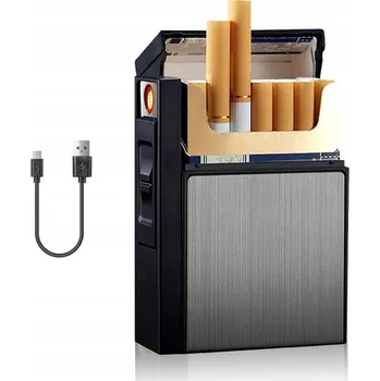 Obraz ZAPALOVAČ USB pro MUŽE na 20 CIGARET, VÍCEÚČELOVÁ, VĚTRUODOLNÁ 2V1