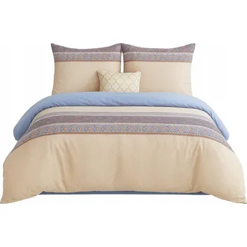 Povlečení POVLEČENÍ 160x200 ETNO ORIENTÁLNÍ GEOMETRICKÉ + 2 POVLEČENÍ NA POLŠTÁŘ 70x80 OBOUSTRANNÉ